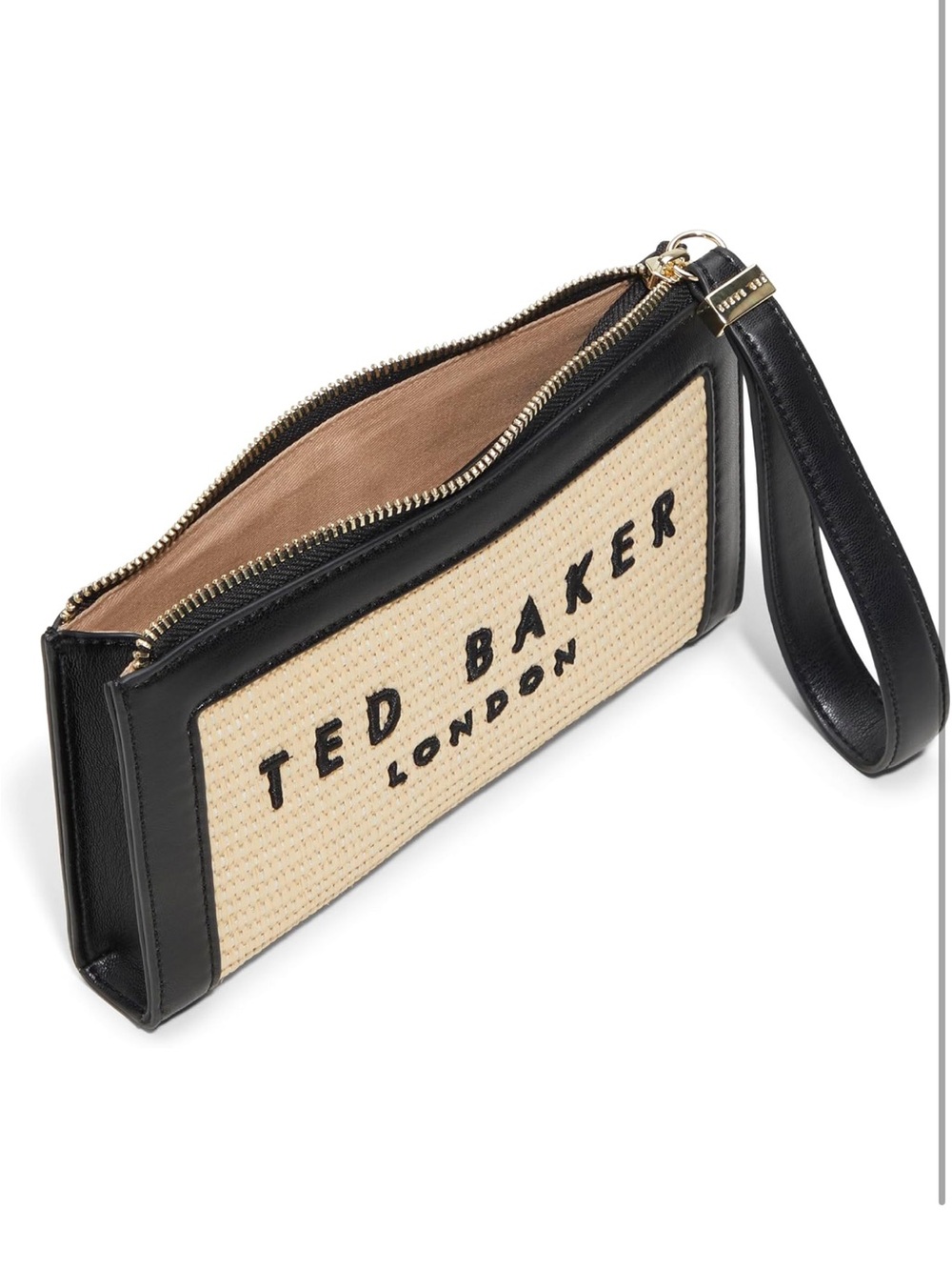 Ted Baker Black and Natural Woven Wristlet Clutch - Picture 2 of 4